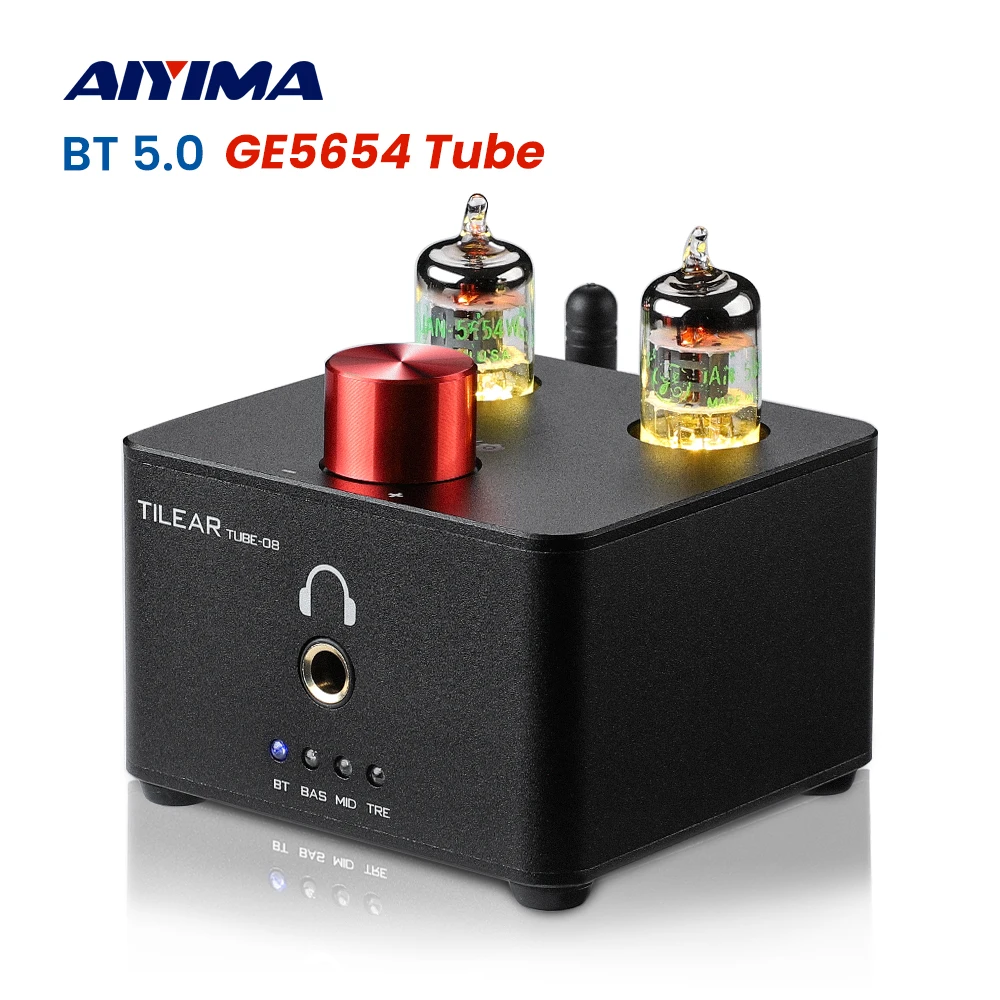 AIYIMA HiFi Bluetooth Tube Amplifier Preamp Stereo Pre-Amplifier TPA6120 Headphone Amplifier USB DAC APTX-HD LM4562 OP AMP 