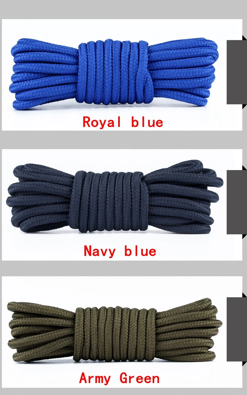 Runde Schnürsenkel, klassisch, hochwertig, schwarz, für Outdoor-Freizeitschuhe, Bergsteiger-Sneaker, Polyester-Schnürsenkel – Detail 10