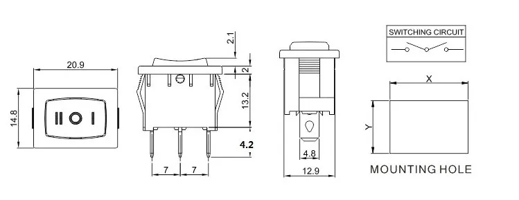 Ban Đầu Mới 100% Bấm Nút Chuyển Đổi Rock 15*21 Ngắn Chân 3 Bánh Răng 3pin 6A250V