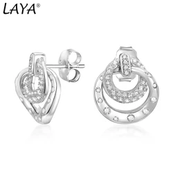 Laya 925 Sterling Silver High Quality Zircon Irregular Stud Earrings For Women Charms Original Modern Jewelry 2022 Trend New