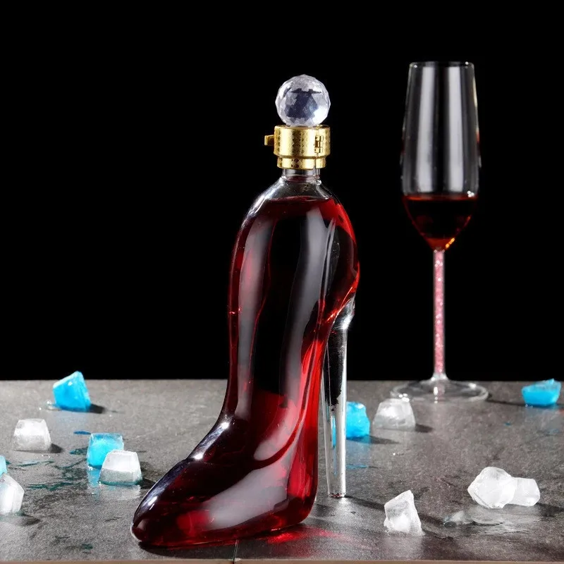 750ml High Heels Shape Crystal Whiskey Decanter Glass Red Wine Bottle Woman's Gift Brandy Champagne Glasses For Family Bar Home