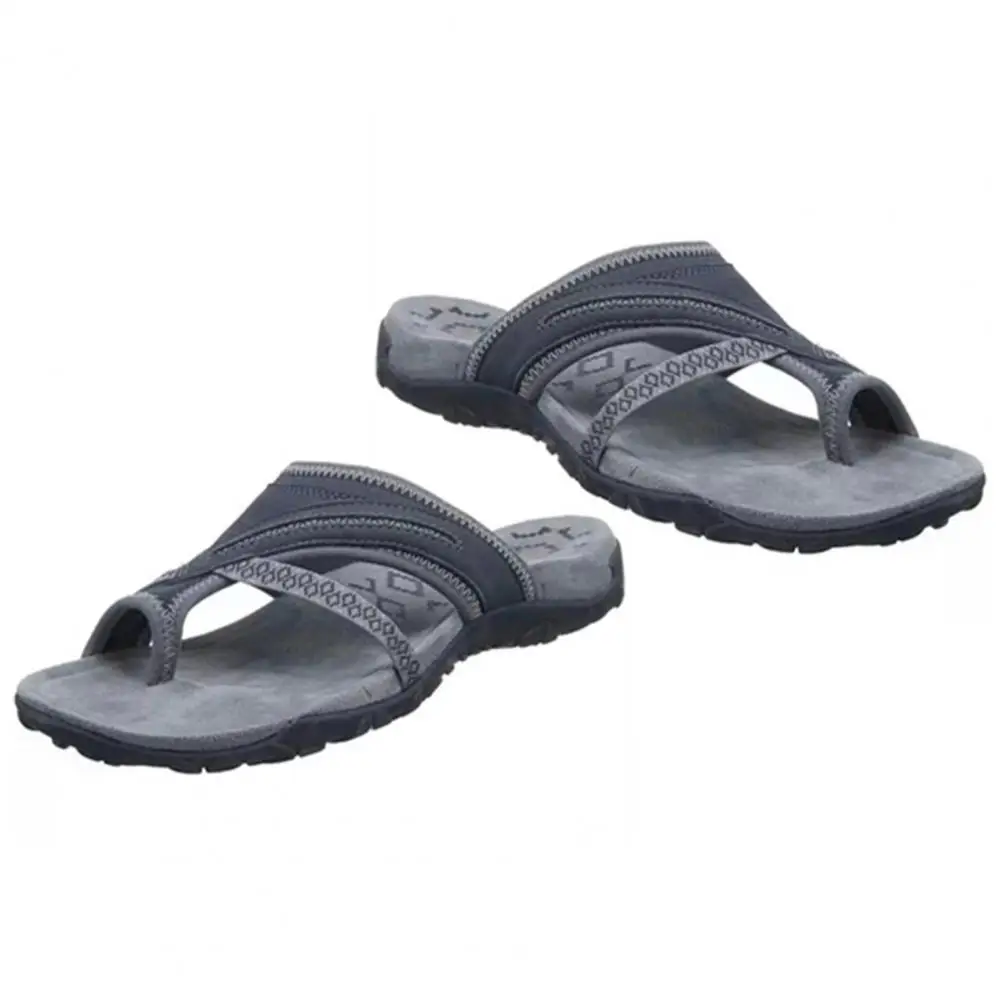 1 Pair Women Flip Flops Casual Anti-slip Rubber T-Strap Open Toe Comfort Sandals for Beach