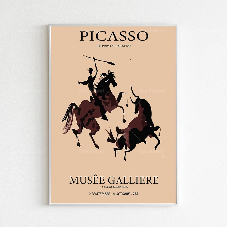 Picasso Fair Exhibition Medieval Exhibition Poster Pablo Picasso Valorus Picasso Print Neutral Abstract Printing Retro Art