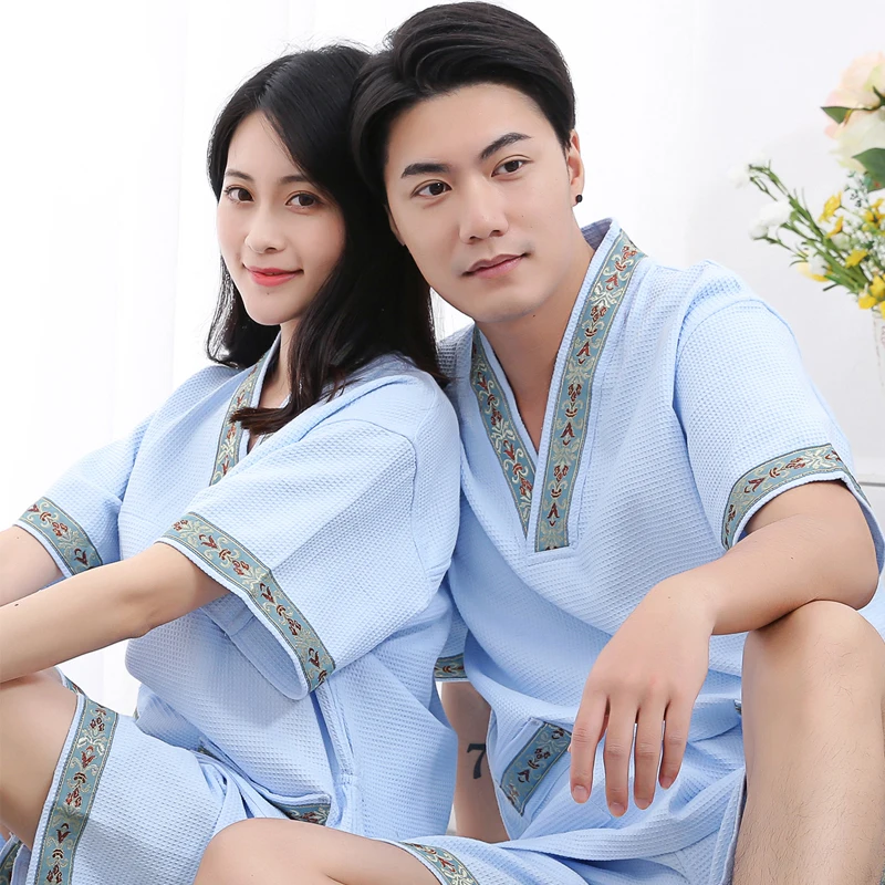 Couple pajamas sets cotton sleep& lounge homwear  thin pajama sets  spring and summer men and women sleepwear lover night suits