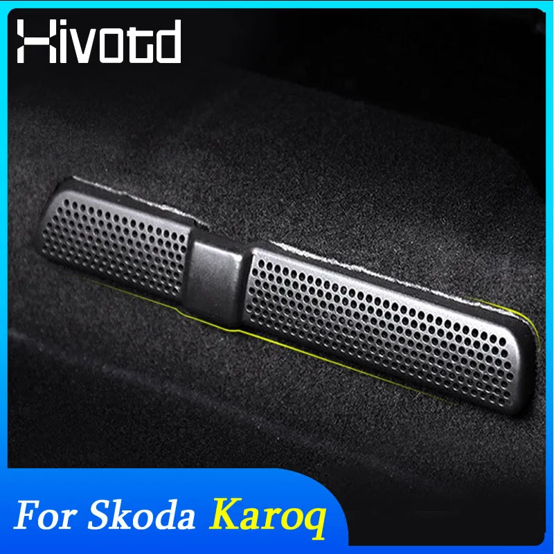 Hivotd For Skoda Karoq 2023 2024 Accessories Car Seat Air Outlet Cover ABS Auto Air Vent Panel Outlet Shell Trim Decoration