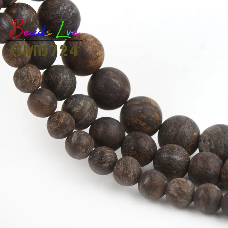 Natural Stone Dull Polish Matte Bronzite Jaspers Round Loose Beads Diy Bracelet Necklace For Jewelry Making 4 6 8 10 12mm 15‘’