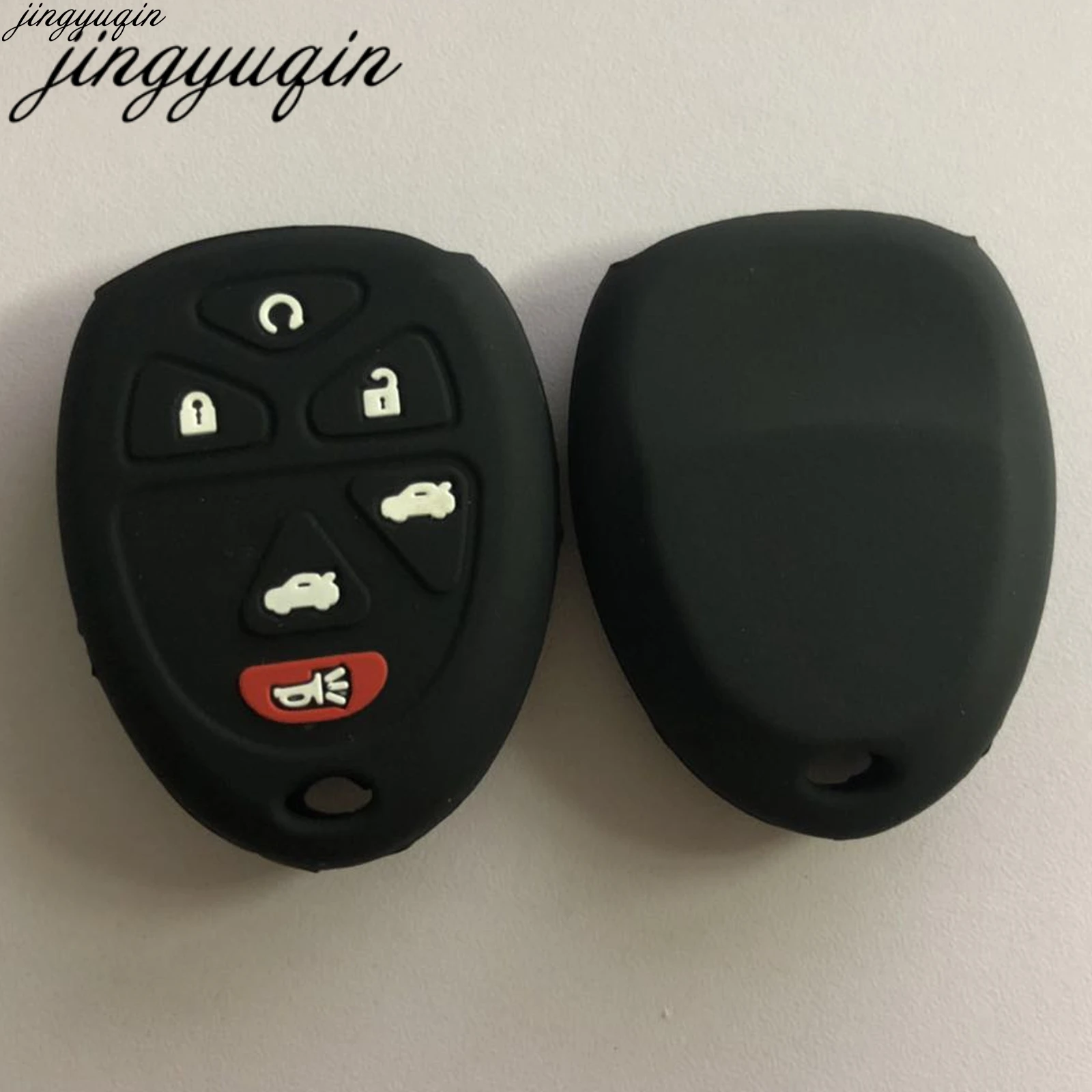

Jingyuqin 30 шт. силиконовый чехол для автомобильного ключа, комплект чехлов для Chevrolet tahoe yukon, пригородный для GMC, Cadillac, для buick, 6 кнопок