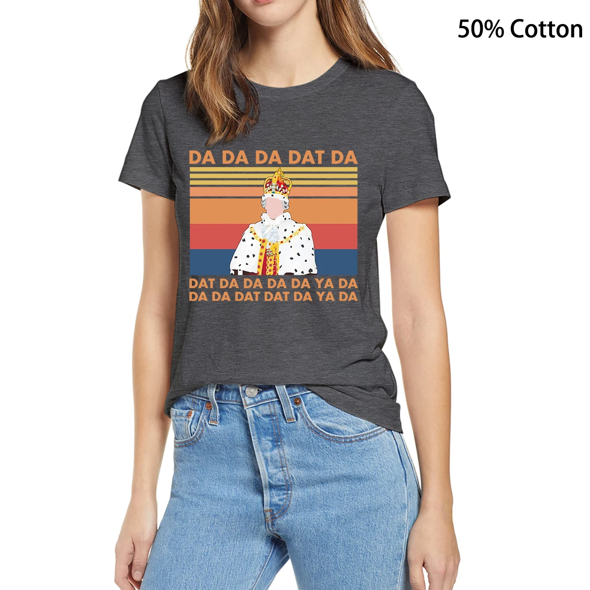 100% Katoen Alexander Hamilton Muzikale Koning George Hamilton Chorus Da Da Da Grappige Vrouwen Casual Nieuwigheid T-shirt Harajuku Zachte Tee