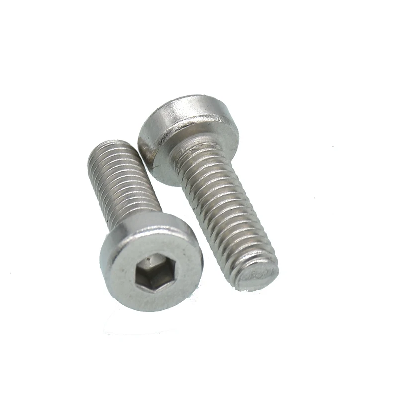 Tornillos de máquina de acero inoxidable 304, M3, M4, M5, M6, M8, M10, DIN7984, enchufe hexagonal, tapa de cabeza delgada, modelo de tornillo de bricolaje automático