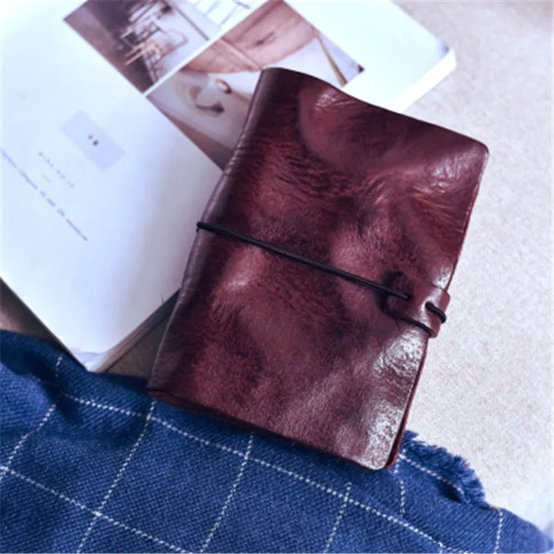 Vintage art hand-made vegetable tanned genuine leather notepad hand account book first layer cowhide portable notepad bag