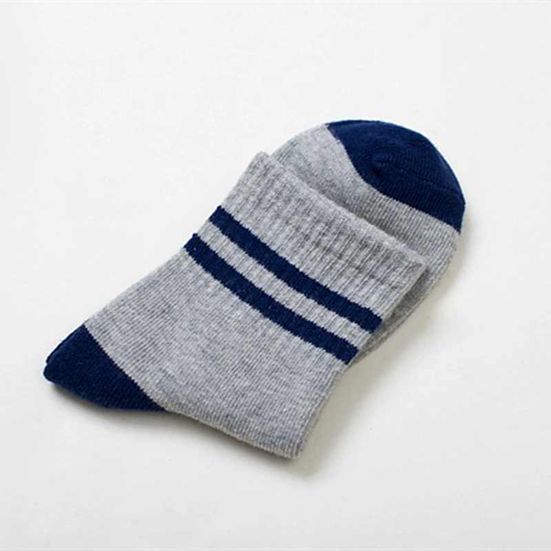 Boys Socks Cotton Children Sport Two Striped School Socks for Kids Short Socks Boys Girls Old School White Black Gray Color 3-8Y