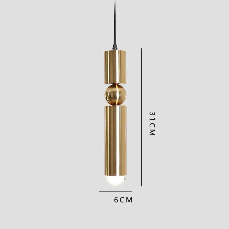 Nordic led Pendant Light Modern Lamp Cylinder Pipe golden led Pendant Lamp for foyer bedroom home decoration Pendant Light