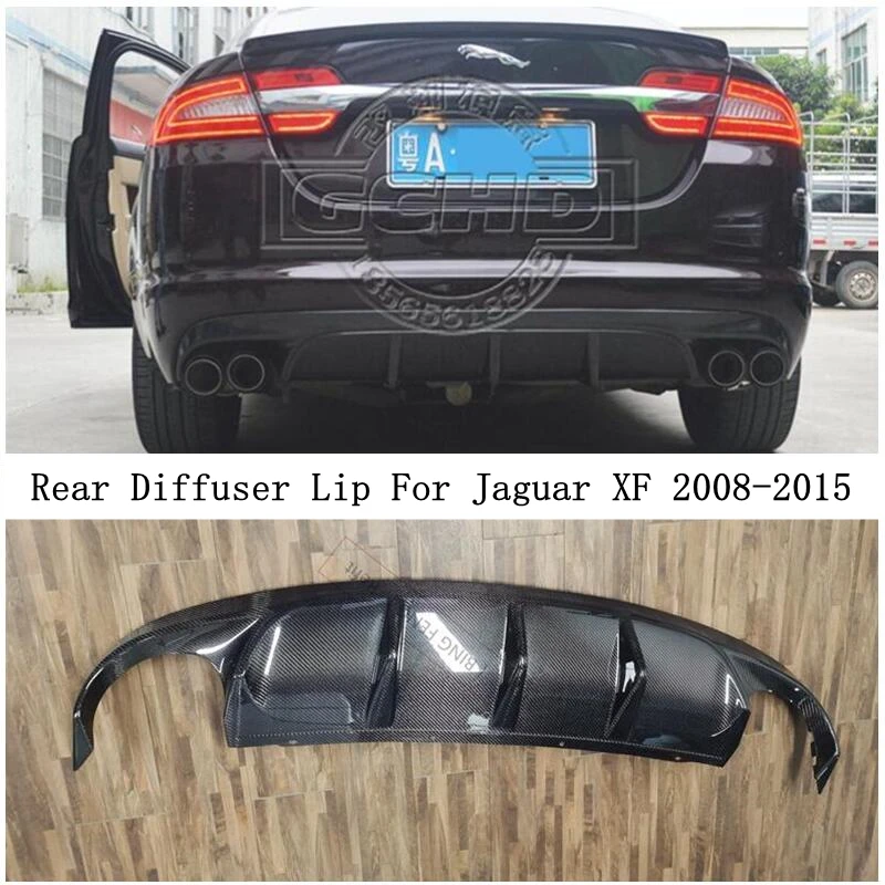 For Jaguar XF 08 2009 2010 2011 2012 2013 2014 2015 Real Carbon Fiber Rear Diffuser Lip Spoiler High Quality Bumper Accessories