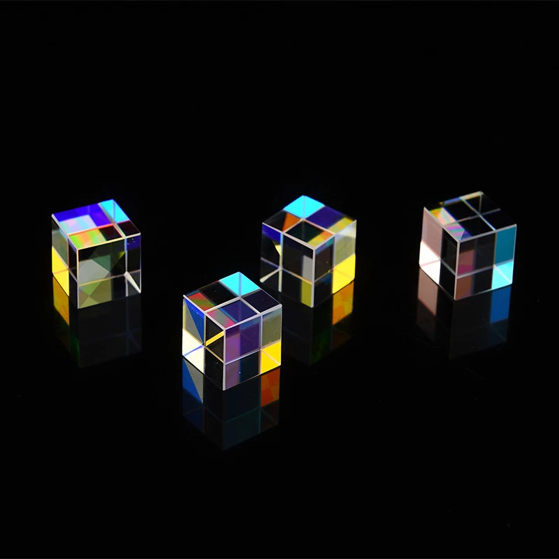 1Pc 12.7x12.7mm Cubic Science Cube Optical Prisma fotografia z sześciokąta pryzmat dekoracji domu pryzmat szkła, kolor dziecko prezent