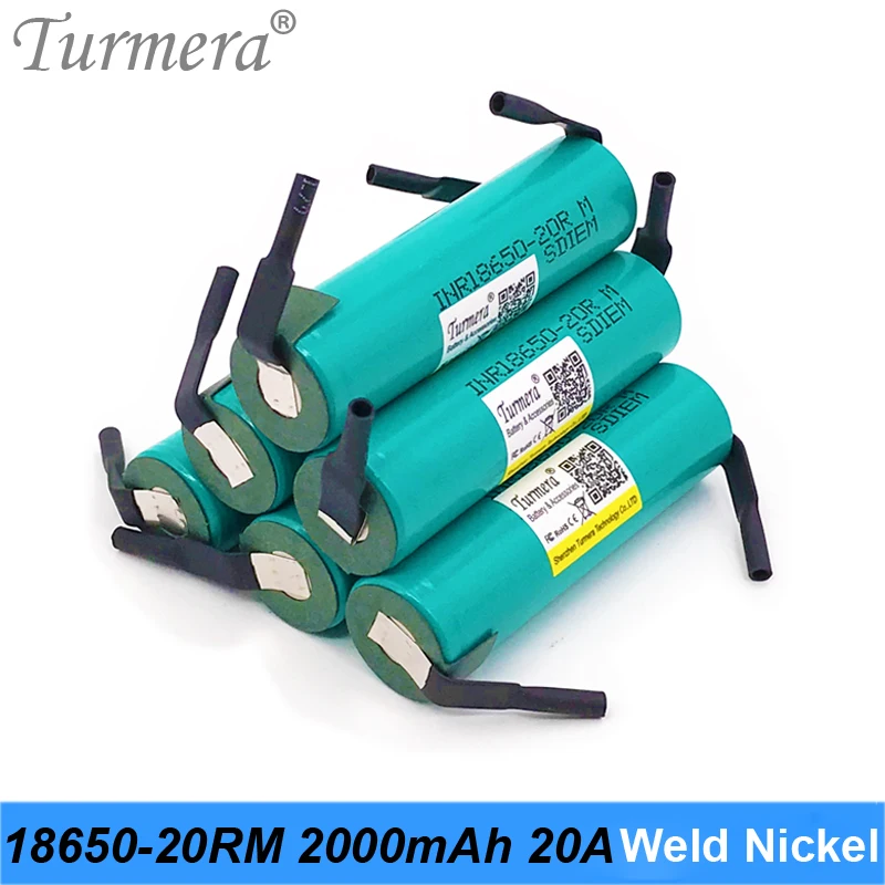 18650 2000 mAh 20A Bateria INR18650-20RM 3,6 V Nikiel lutowniczy do odkurzacza Bateria i narzędzie Śrubokręt Shrika Użyj Turmera