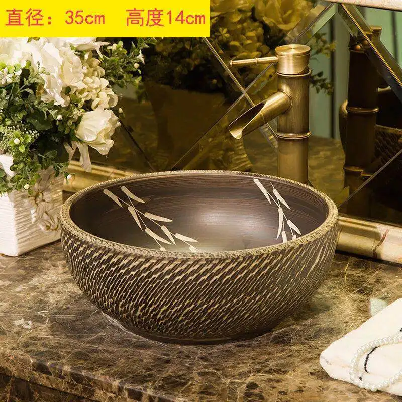 Imagem -04 - Kemaidi 23 Pcs China Handmade Lavabo Lavatório Lavatório Arte Cerâmica Balcão Lavatório Pias de Banheiro Vessel Sink Bowls