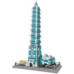 City Architecture Series Blocks Model The Taipei 101 World Famous Building Bricks Kit Statue Construction Toy Gifts for Adults