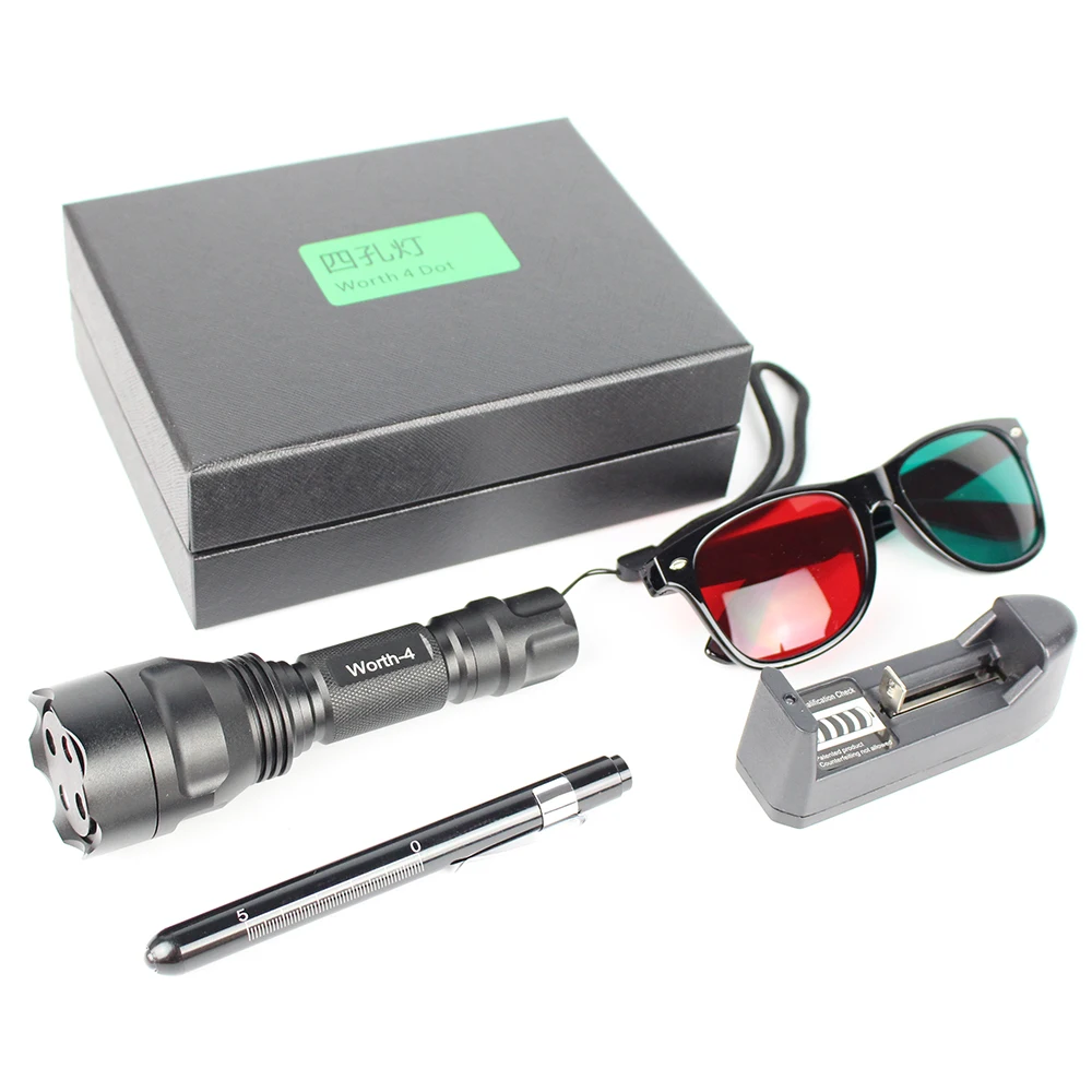 يستحق 4 نقطة اختبار ضوء W4LT مع نظارات حمراء خضراء Penlight اختبار العيون لطيفة حقيبة للتخزين