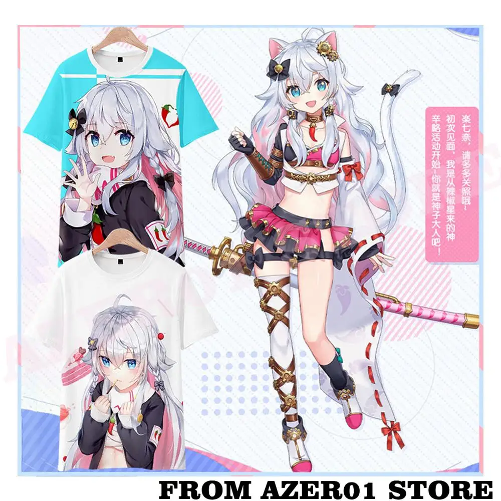 HOLOLIVE VTuber Kagura Nana 3D Print T-shirt Spring Summer Preppy Men/Women Street Clothes Tshirt Streetwear Kawaii style