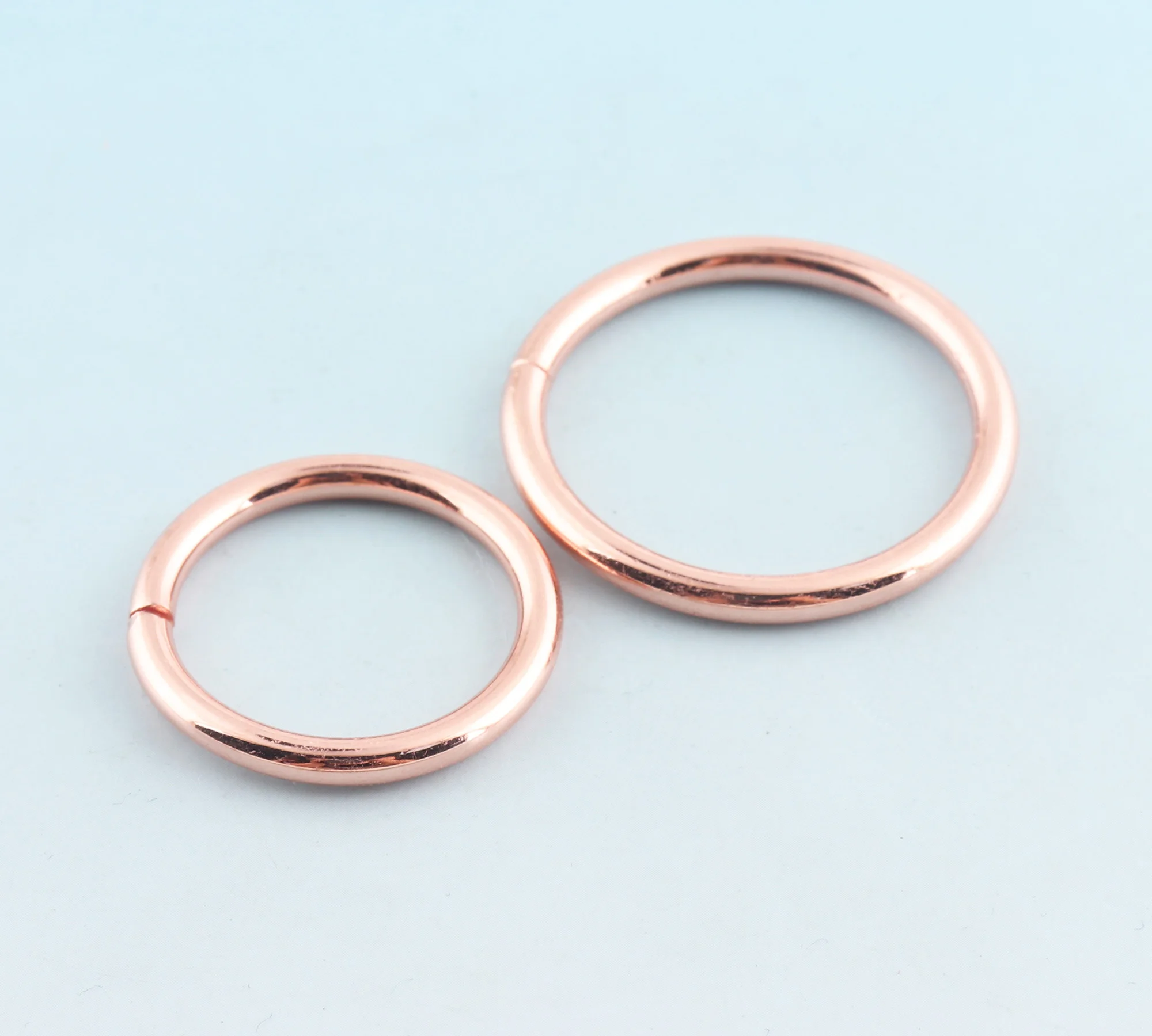 Rose Gold O Ring 25mm/32mm/38mm Non Welded Metal O Buckle Belt Strap Buckle Webbing O Ring Leather Craft Hardware