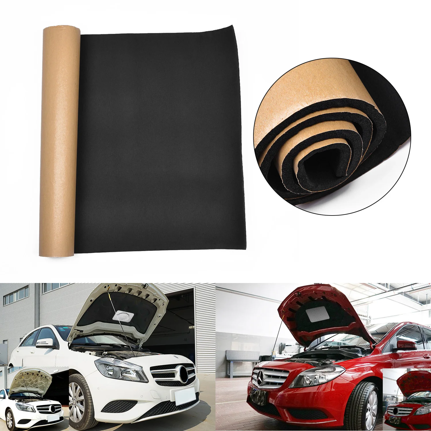 30x50cm Car Sound Proofing Deadener Foam Self Adhesive Automobile Interior Accessories Heat Insulation Soundproof Cotton