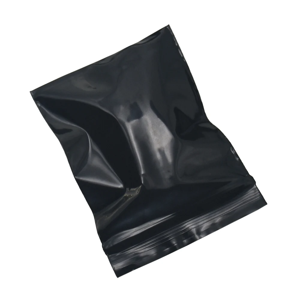 200pcs/lot Black Zip Lock Opaque PE Plastic Package Bags Heat Sealable Light-proof Grocery Jewelry Privacy items Packing Bag