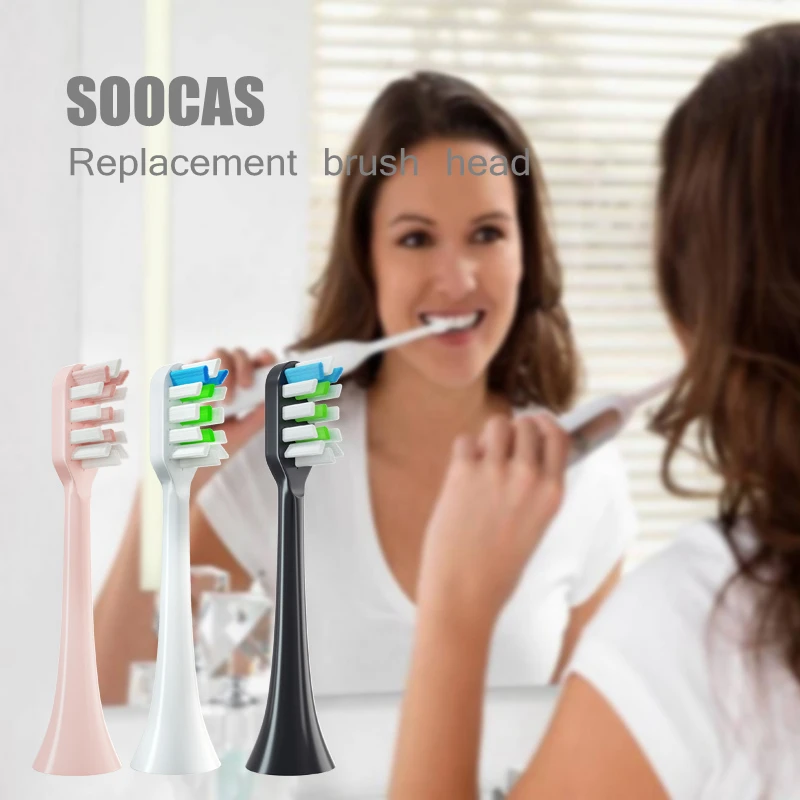 Cabeças de escova de dentes substituíveis para soocare x1 x3 x5 sonic escova de dentes elétrica bocais macios 4-12 pces com presente