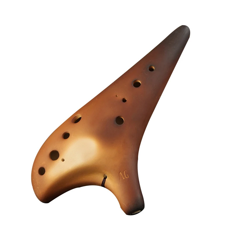 12-Hole Smoked Soldering Grain Ocarina Alto G Tone Ocarina Beginner Teaching Ocarina 12-Hole Sound Quality Ocarina with Bag