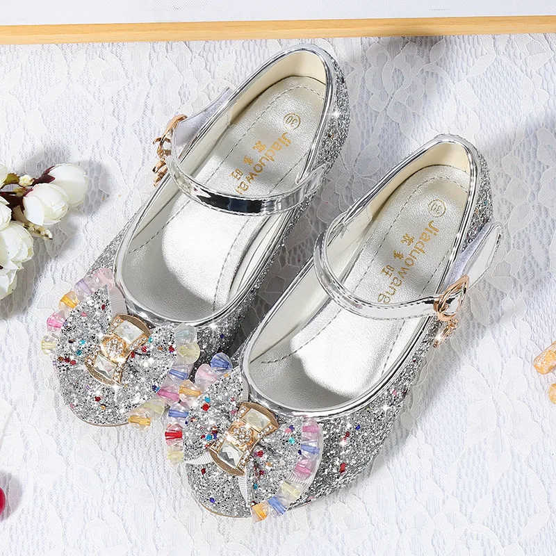 Children Princess Shoes New Spring Autumn Girls Sequins Wedding Party Kids Dress Shoes Girls School Sandals Size 26-38 B668