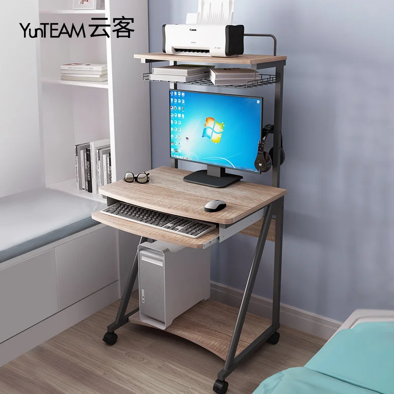 Movable Mini Desk 70x50cm Nice Computer Desk Simple Home Study Desk Combination Multi-layer Small Table Optional Keyboard Holder