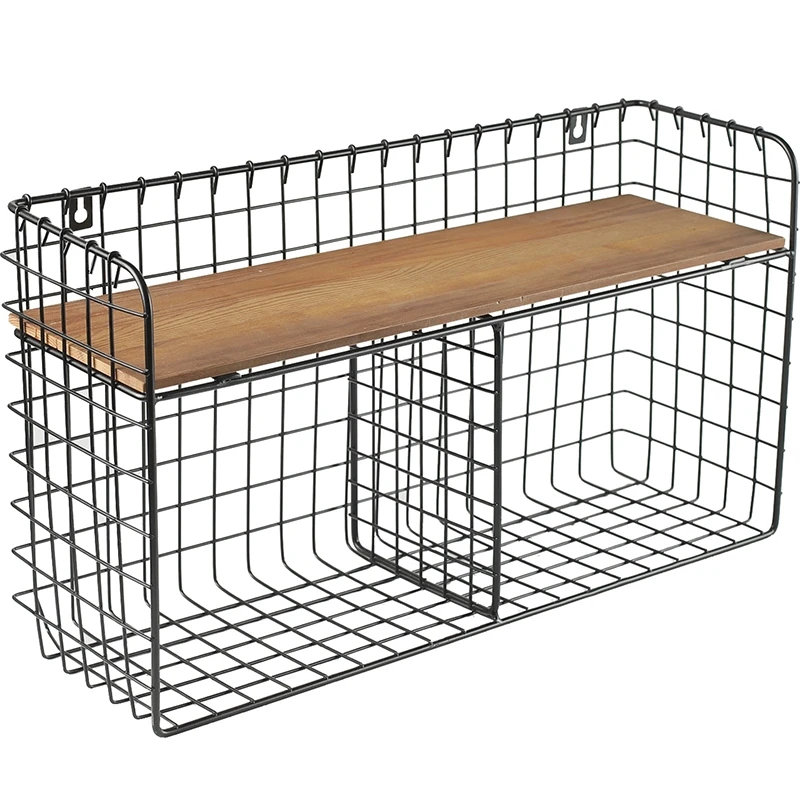 

Iron Double-Layer Storage Rack, Bedside Kitchen Desktop Sundries Storage Shelf, Free Punch