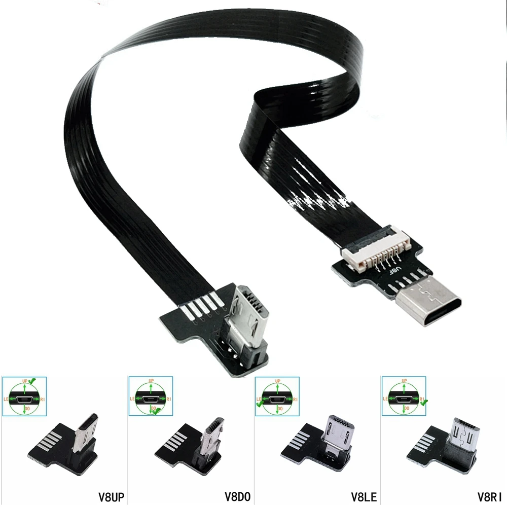 10cm 0.3m fpc micro usb fêmea para micro usb masculino f/m extensão extensor data de carregamento curto otg fpv cabo preto 20cm 50cm 1m
