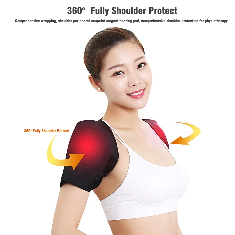 Tourmaline Self-heating Heat Therapy Pad Shoulder Protector Support Brace Pain Relief Health Care Magnet Heated Belt Women Men