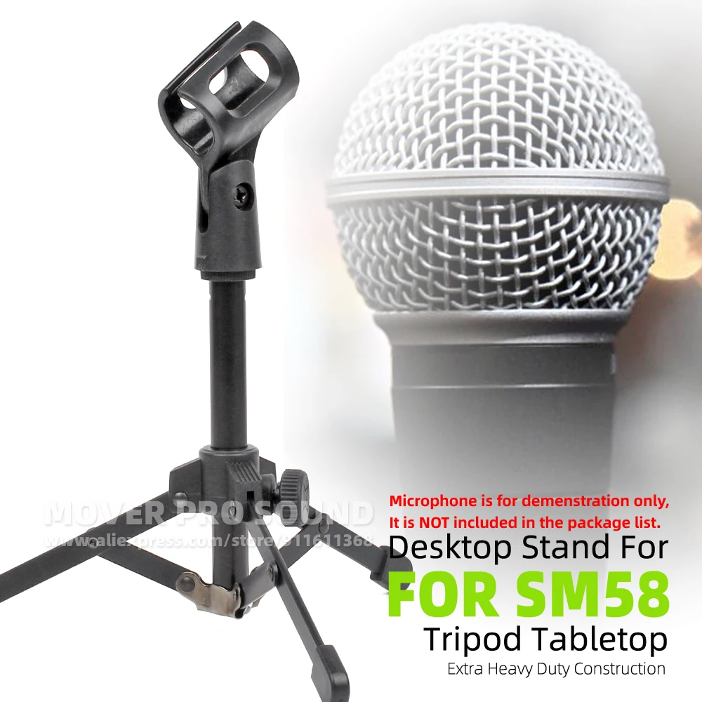 Extra Heavy Duty For SHURE SM58 SM58S SM58LC SM 58 S 58S Microphone Stand Table Top Hold Desktop Mic Tripod Mount Holder