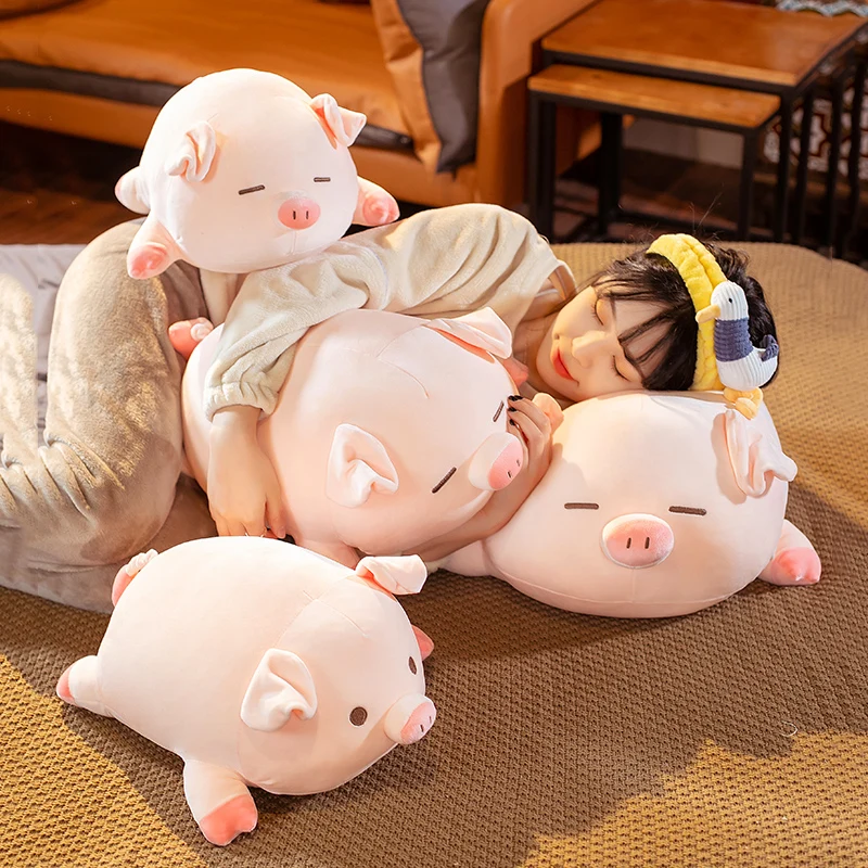 

Lovely Pig Stuffed Doll Lying Animal Plush Pink Piggy Toys for Children Soft Pillow Cute Birthday Gift for Girls