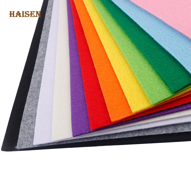 3mm Thick Felt 12pcs/Lot Non Woven Fabric Polyester Cloth For Sewing Quilting DIY Home Decoration Pattern Crafts Material30*30cm