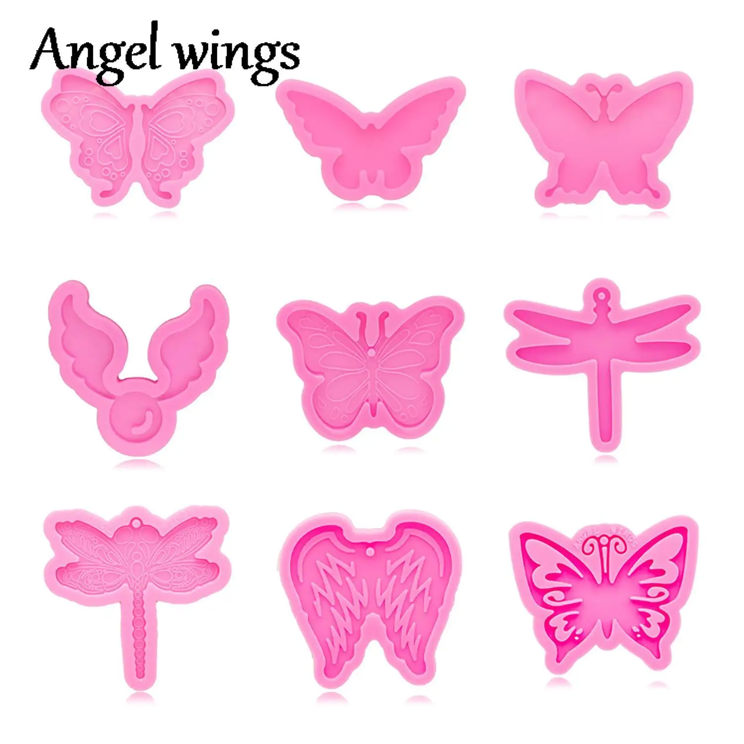 

DY1056 Silicone Butterfly/Dragonfly/Angel Feather Molds, Keychain Crafts Epoxy DIY Resin art Mold, Chicken Chocolate Mold