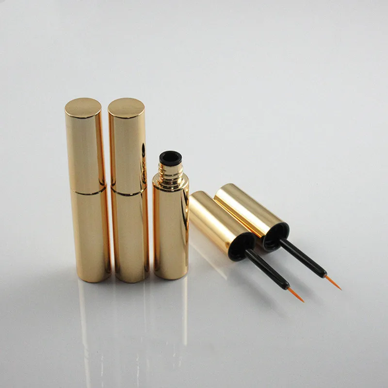 Wholesale 8ml Empty Eyeliner Tubes Gold Mascara Bottles Eyelash Gel Bottle VE Oil Growth Fluid Containers Eye Makeup Package