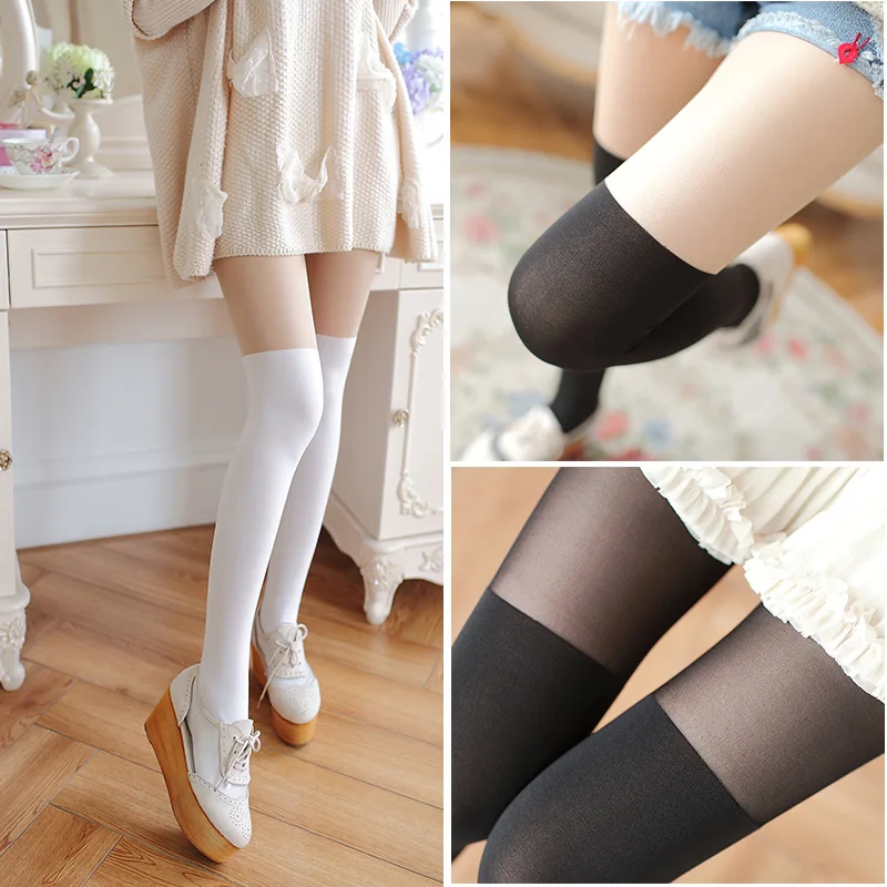 

Spring Autumn Women False High Tube Splicing Pantyhose Velvet Thigh Anti Hook Silk Lot Choices Bottom Many Options Short Skirt