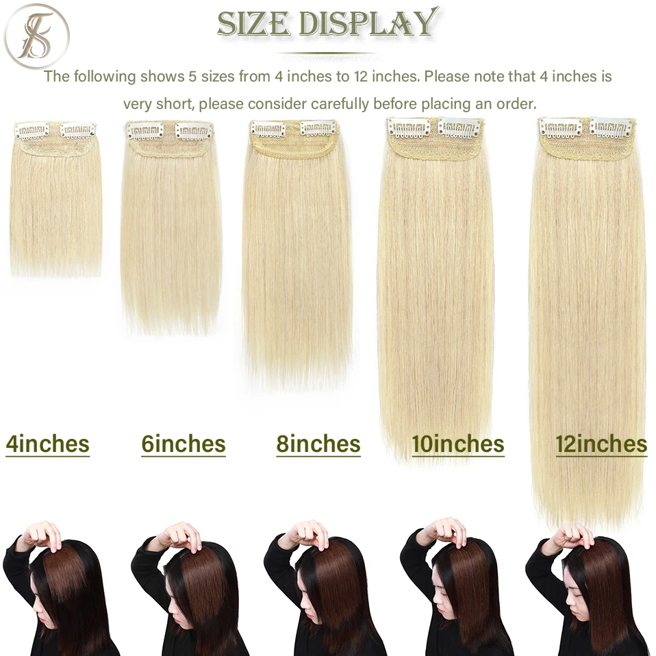 Clip TESS nelle estensioni dei capelli umani Clip per capelli con estensione naturale al 100% 8 cm Parrucchino Riforna il volume dei capelli Clip nei capelli naturali