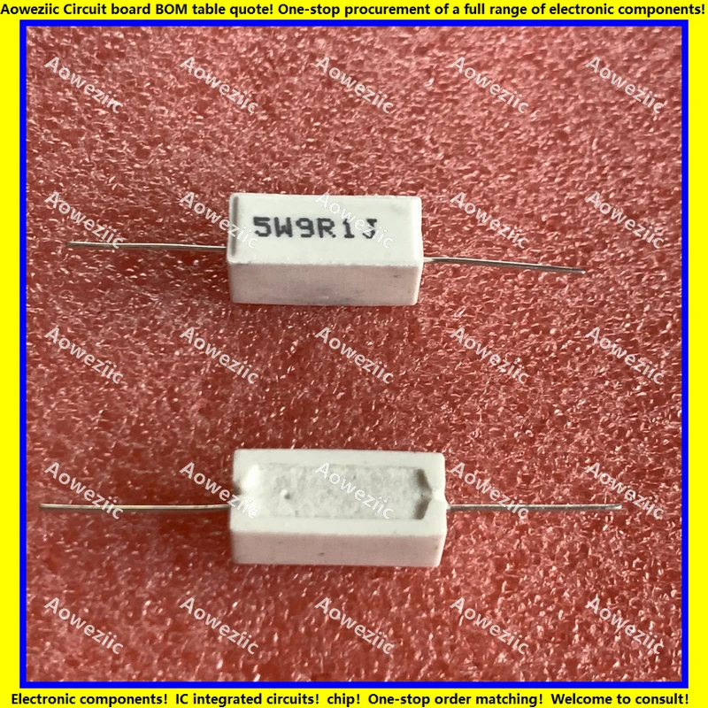 10Pcs RX27-1 SQP 수평 시멘트 저항 5W9.1ΩJ 5W9.1ohm 5WR1J 5W9.1RJ 세라믹 저항 정밀도 5% 힘 저항