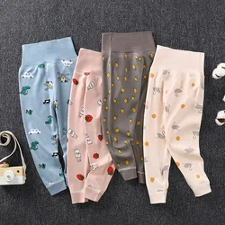 2026 Autumn Spring Toddler Kids Pants Cartoon Baby Girls Boys Trousers High Waist Cotton Children Pencil Pants Infant Leggings