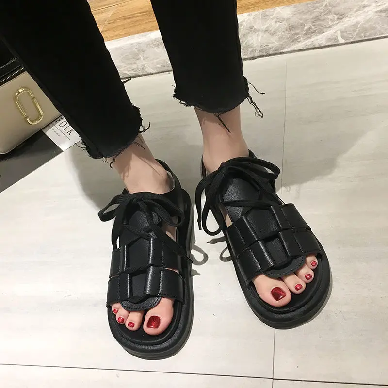 Sandals Women's Shoes New Flat Shoes Open Toe Anti Slip Thick Sandals Women's Sandals New 2021 Summer Fashion Rome
