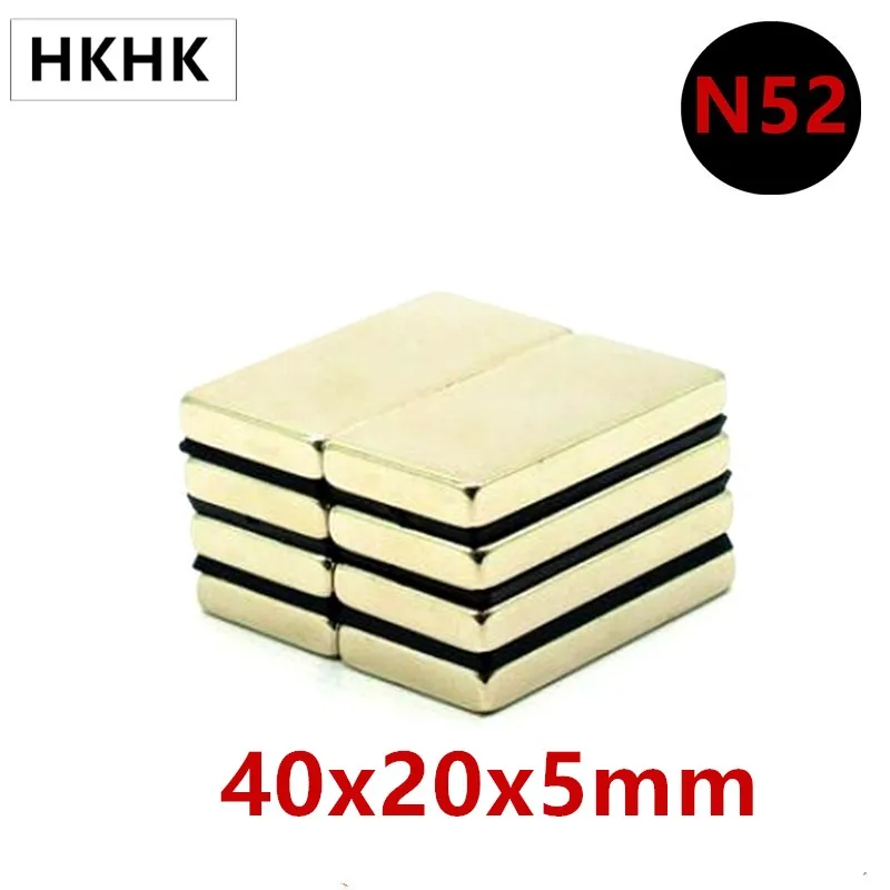 

5-20PCS N52 40x20x5 mm Super Strong Sheet Rare Earth Magnet Thickness 5mm Block Rectangular Neodymium Magnets 40mm x 20mm x 5mm