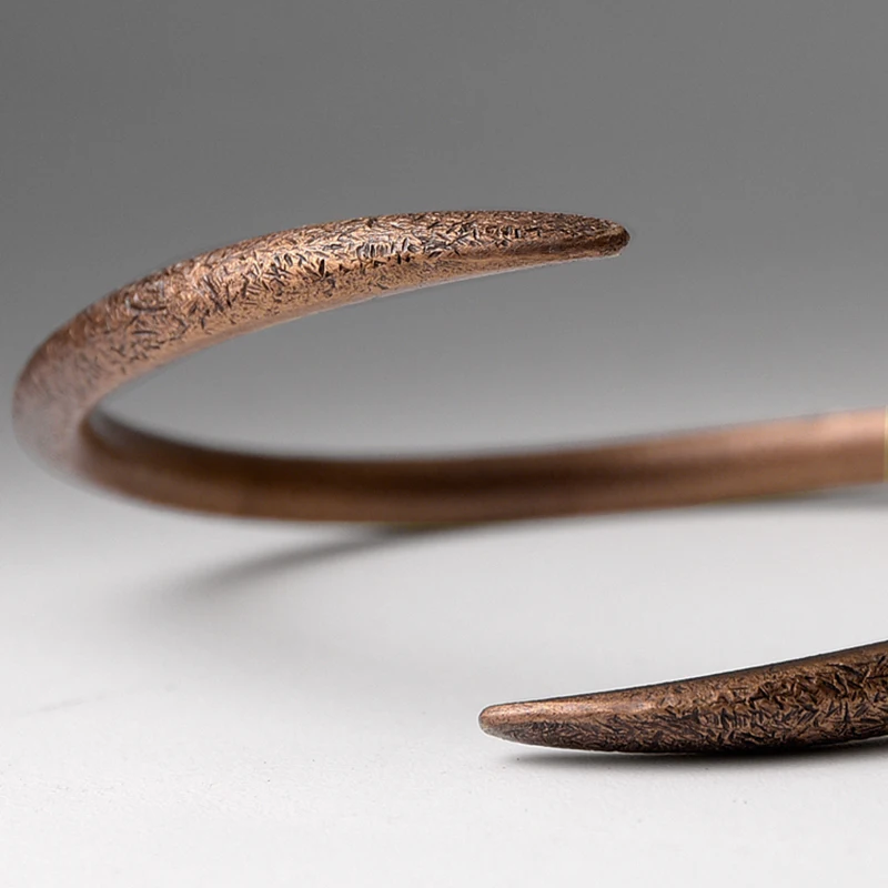 Hand Forged Cuff Solid Copper Bracelet Rustic Metal Do Old Punk Bangle Viking Handmade Jewelry Unisex Couple Lover Accessories