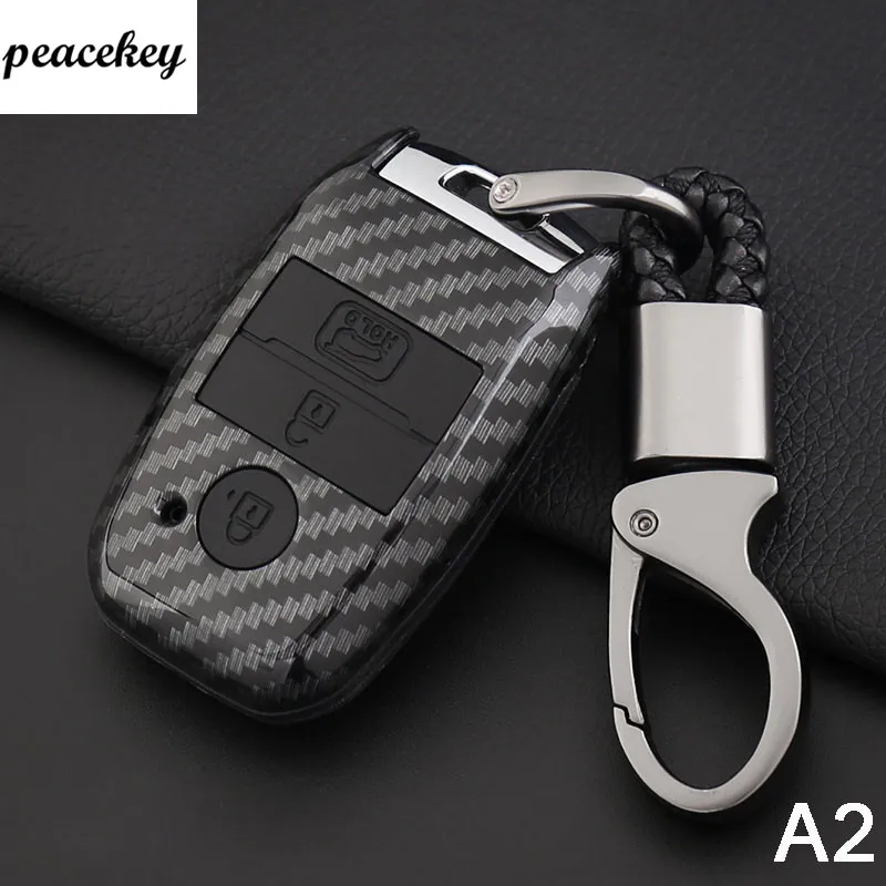 

Carbon fiber Car Key Cover Case For Kia Rio 3 K2 Ceed Cerato K3 Sportage 4 Picanto K5 Optima Sorento Forte Stinger Key Ring