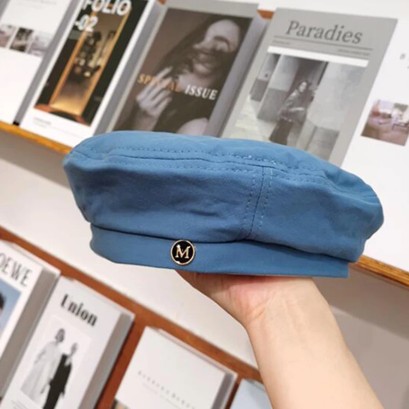 Painter Hat Boina French Hat Beret Autumn winter Berets for Men Women Korean Female Girls Letter Embroidery Travel Beret Hat