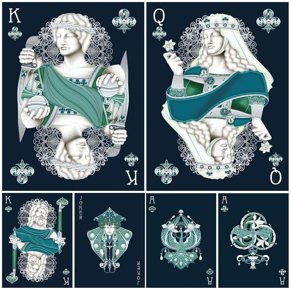 

Vintage Queen King Poker Playing Cards Wall Art Canvas Painting Decor Posters Prints Wall Pictures For Living Room Unframed