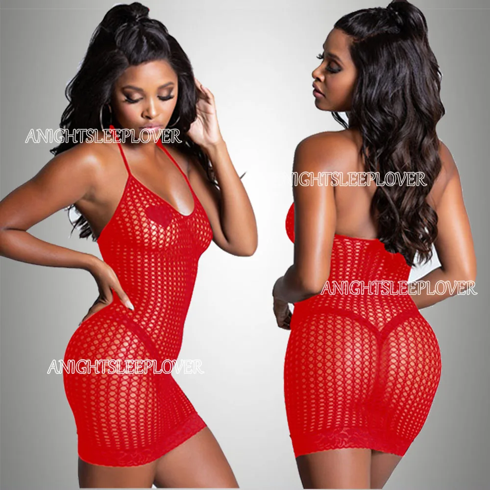 Red Porno Transparent Underwear Dresses Babydoll Lingerie Sleepwear Dress Hot Women Fetish Baby Doll Sexi Teddy Erotic Plus