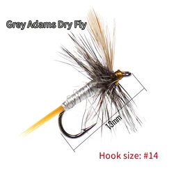 Moscas secas Adam, Caddis y Midge para pesca de adultos